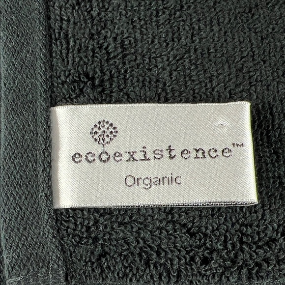 Ecoexistence Bath Towel Set Black 100% Organic Cotton Loops Soft Plush 2 Pc NEW - Picture 6 of 7